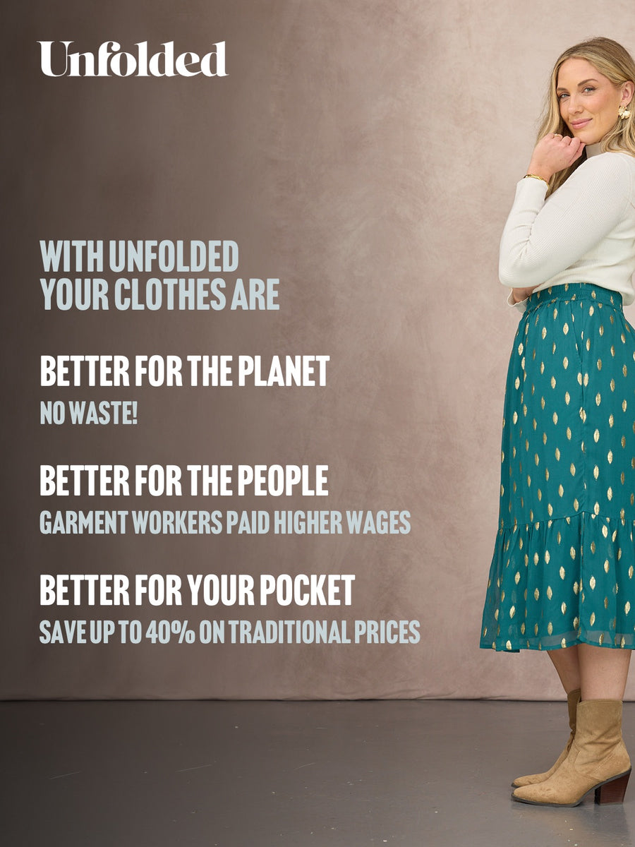 Stephanie Lurex Skirt - Teal & Gold