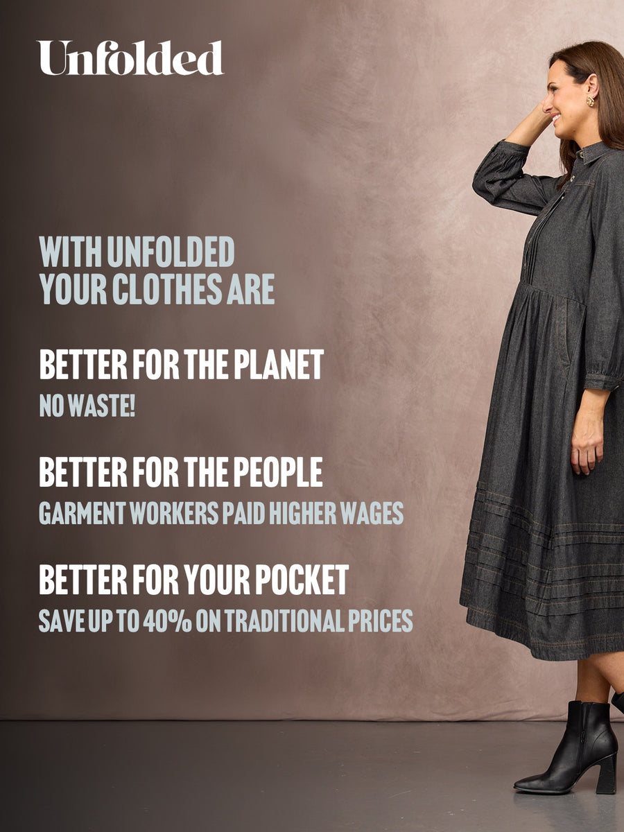 Lara Tuck Detail Denim Dress - Charcoal