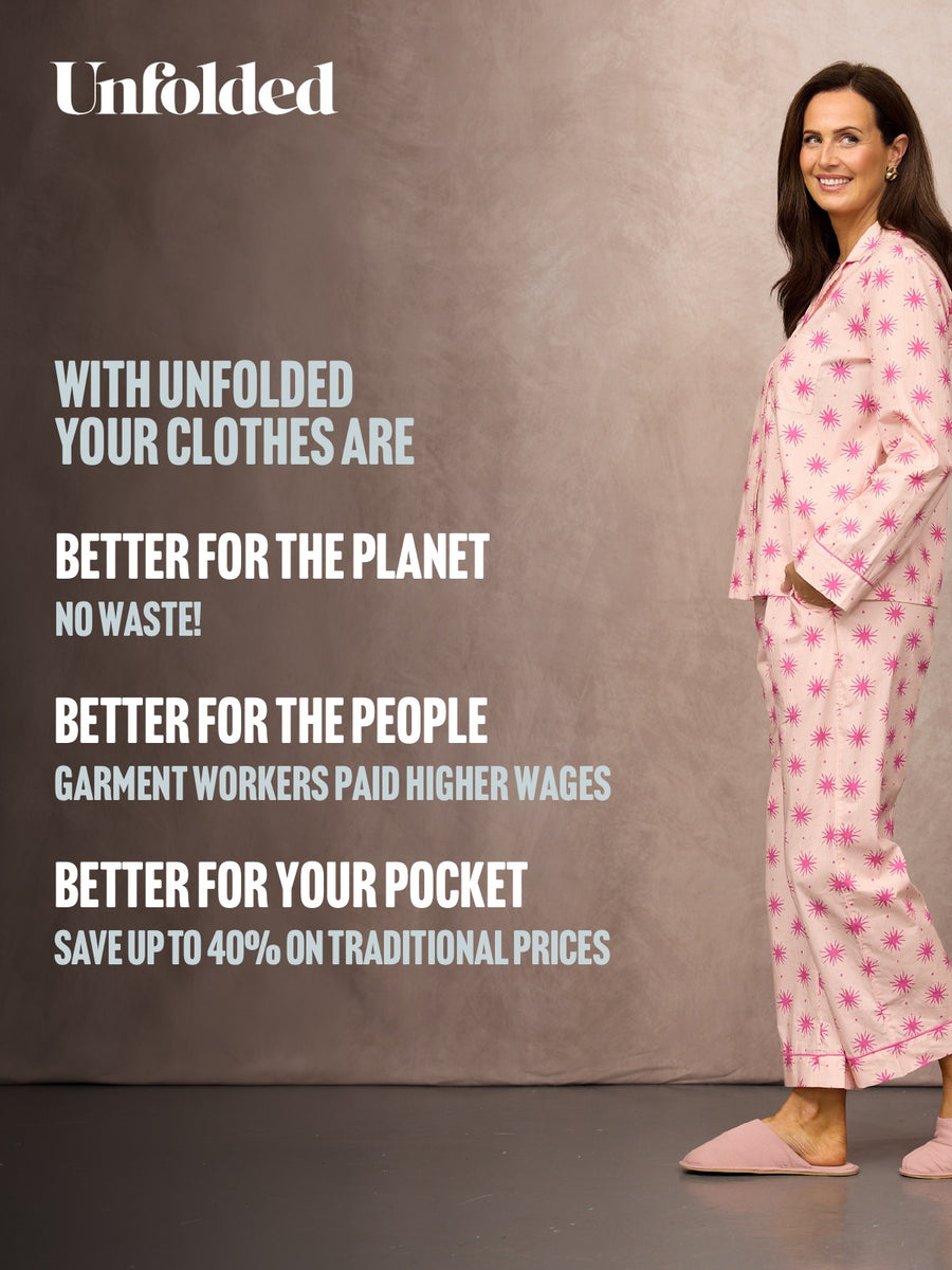 Rosie Cotton Poplin Pyjama - Pink Star Print