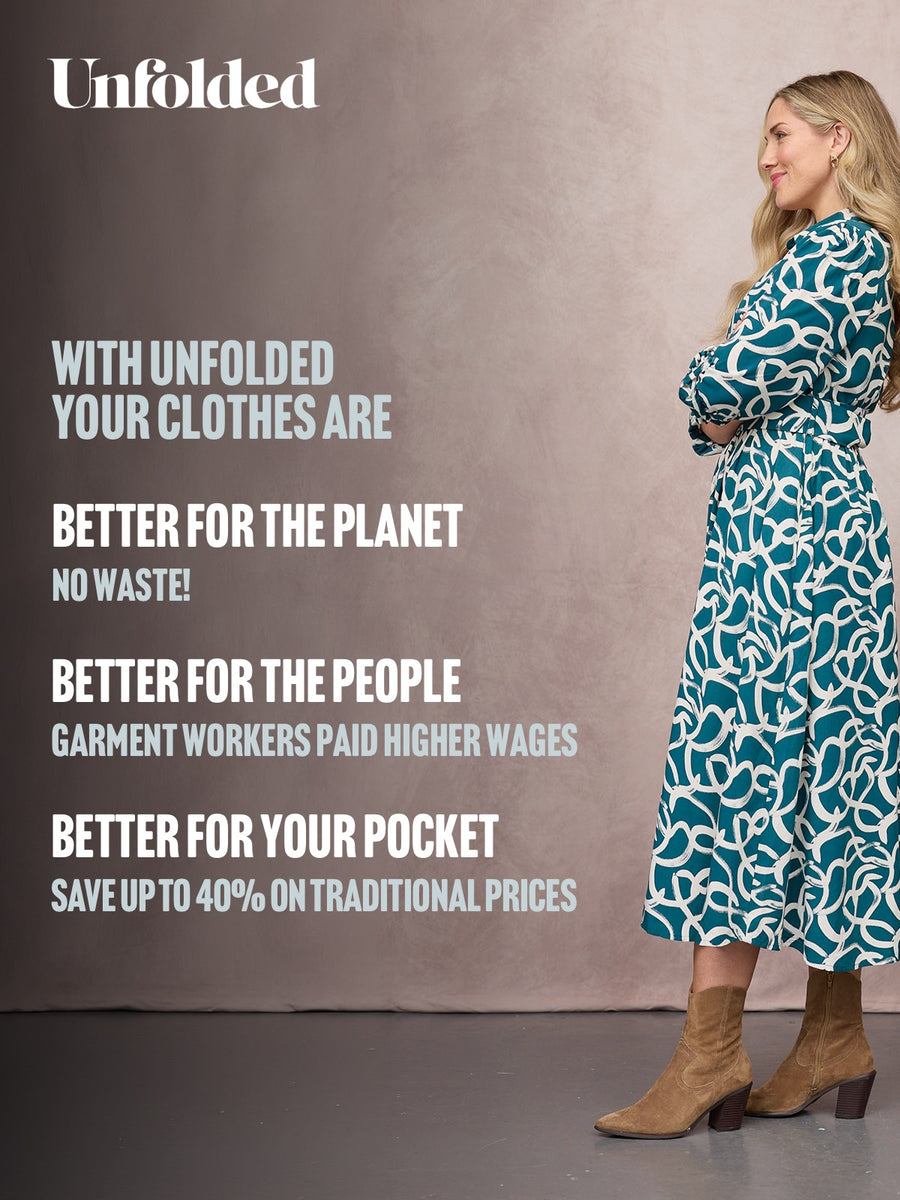 Camilla Long Sleeve Shirt Dress - Green Graphic Lines Print