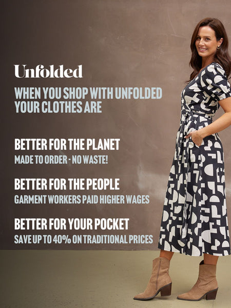 Callie Linen Mix Wrap Dress - Geo Print