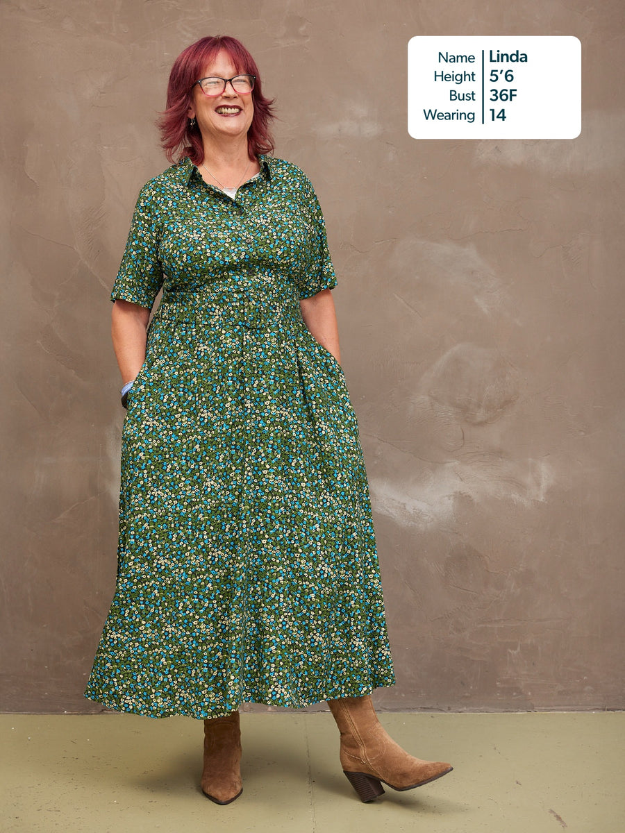 Camilla Dress - Green Floral This is Unfolded Camilla Dress - Green Floral This is Unfolded