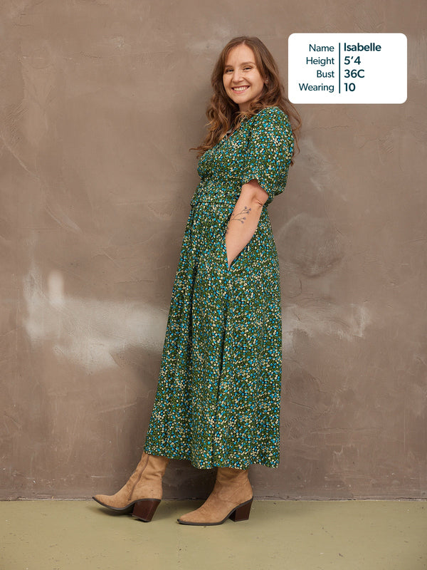 Camilla Dress - Green Floral
