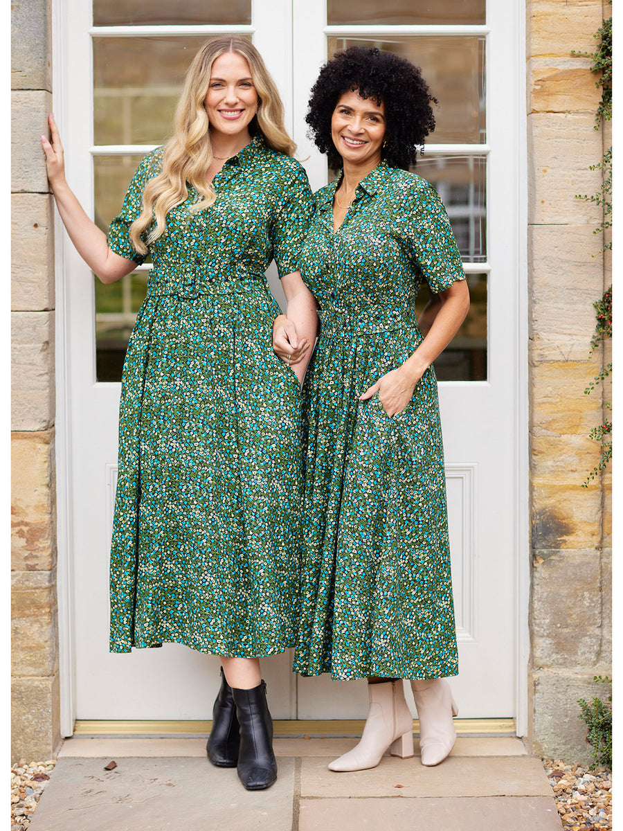 Camilla Dress - Green Floral
