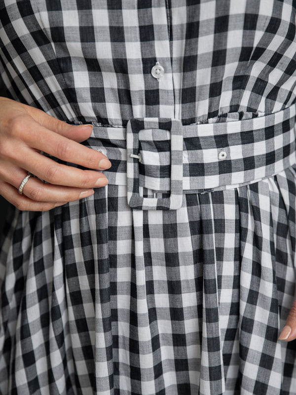 Camilla - Belted Shirt Dress - Gingham