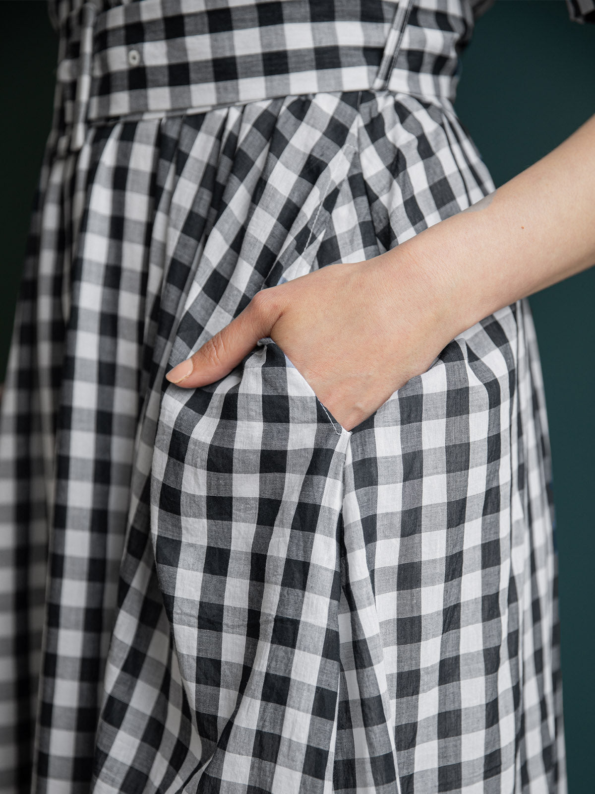 Black and white gingham shirt dress best sale