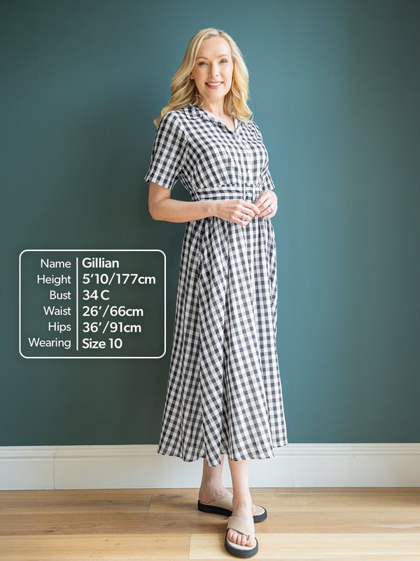 Camilla - Belted Shirt Dress - Gingham - Sample