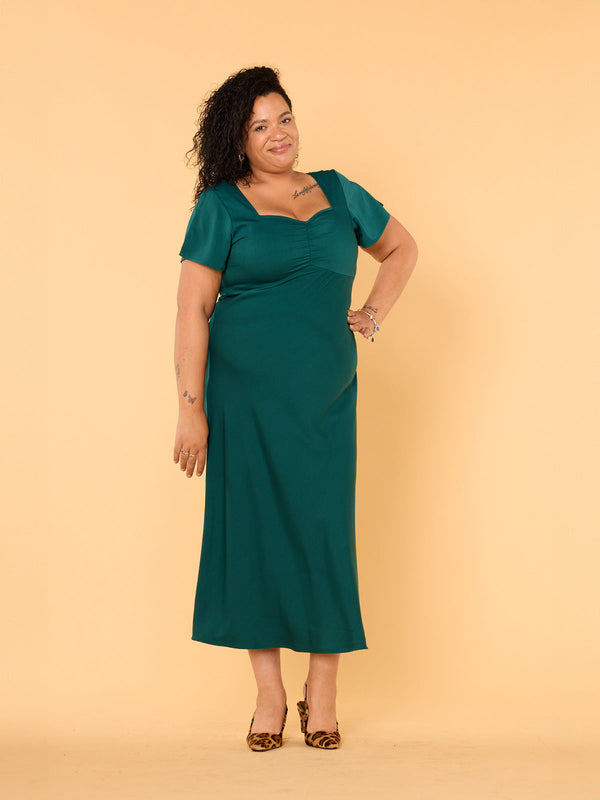 Carly - Sweetheart Midaxi Dress - Green