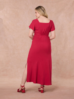 Carly - Sweetheart Midaxi Dress - Red