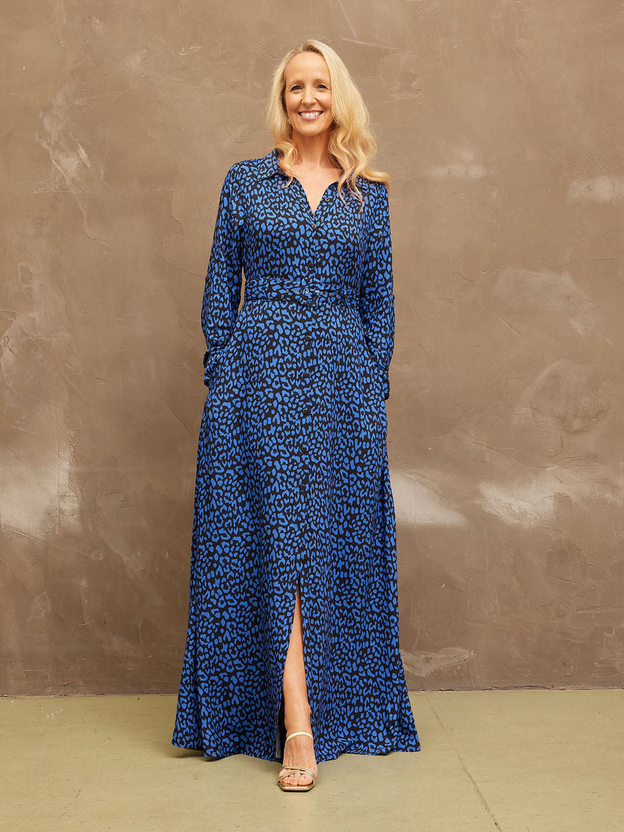 Clara - Shirt Maxi Dress - Leopard Print