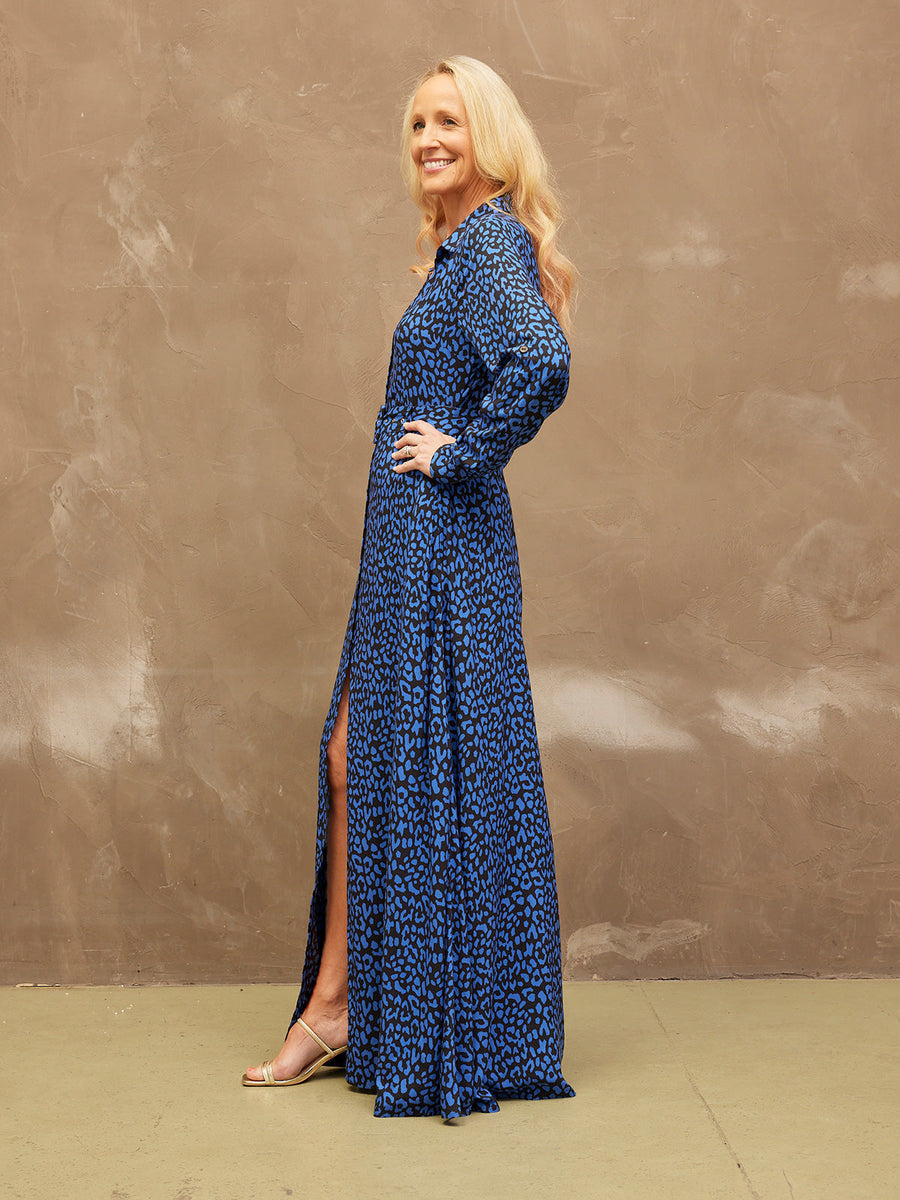 Clara - Shirt Maxi Dress - Leopard Print
