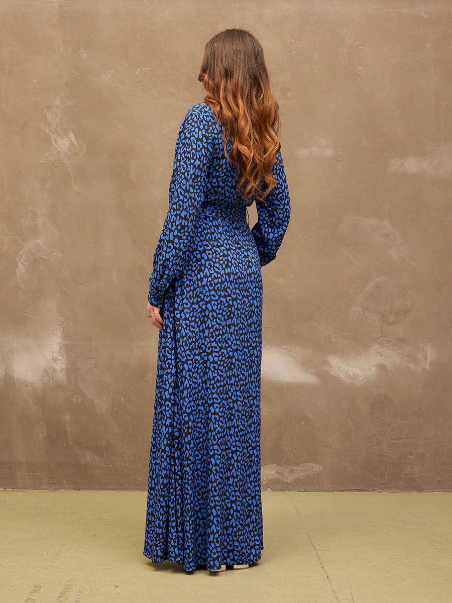 Clara - Shirt Maxi Dress - Leopard Print
