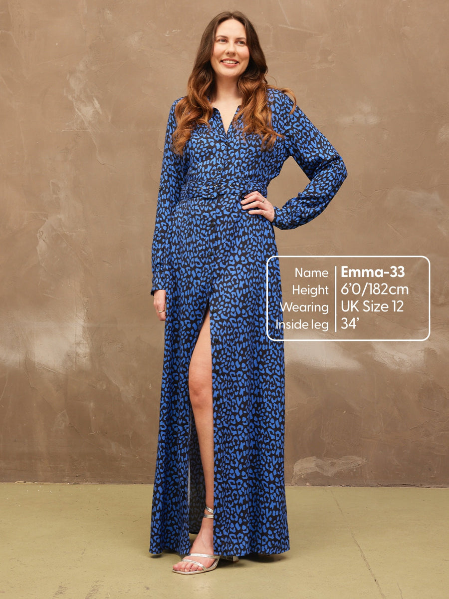 Clara - Shirt Maxi Dress - Leopard Print