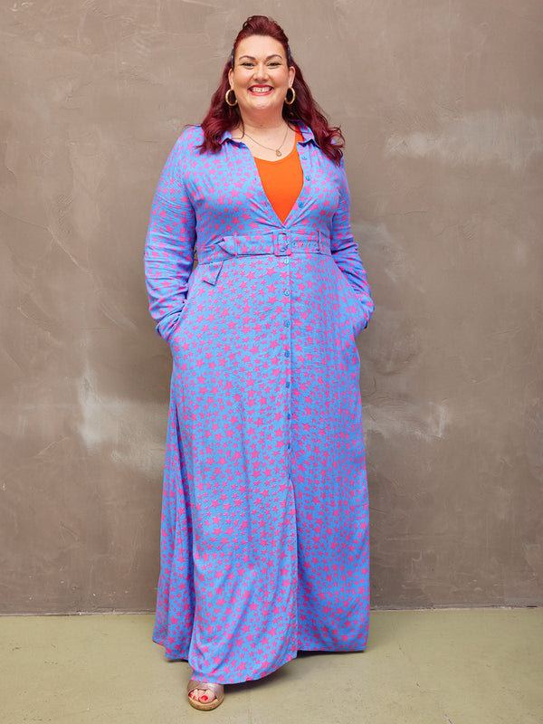 Clara - Shirt Maxi Dress - Star Print