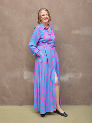Clara - Shirt Maxi Dress - Star Print