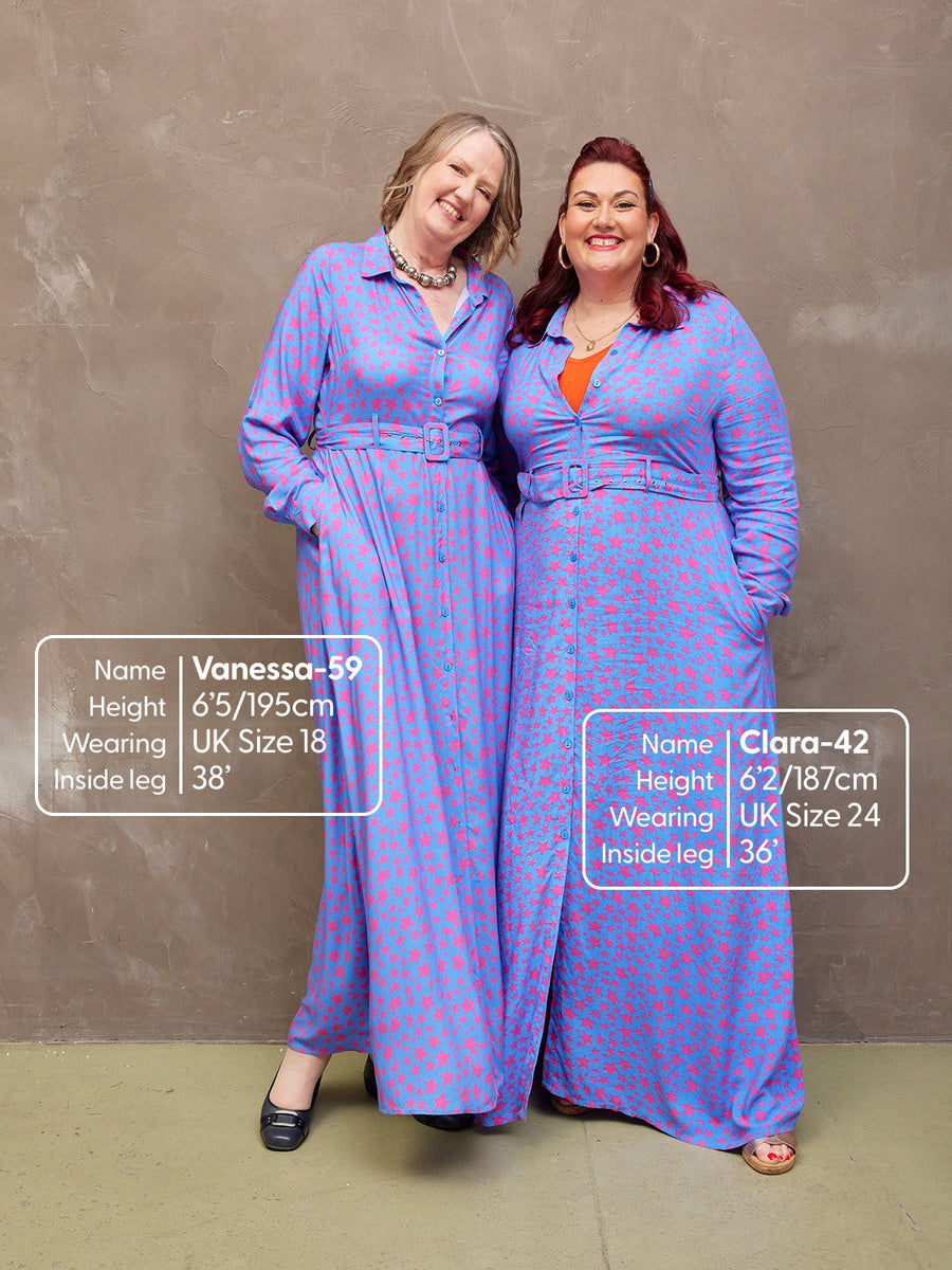 Clara - Shirt Maxi Dress - Star Print