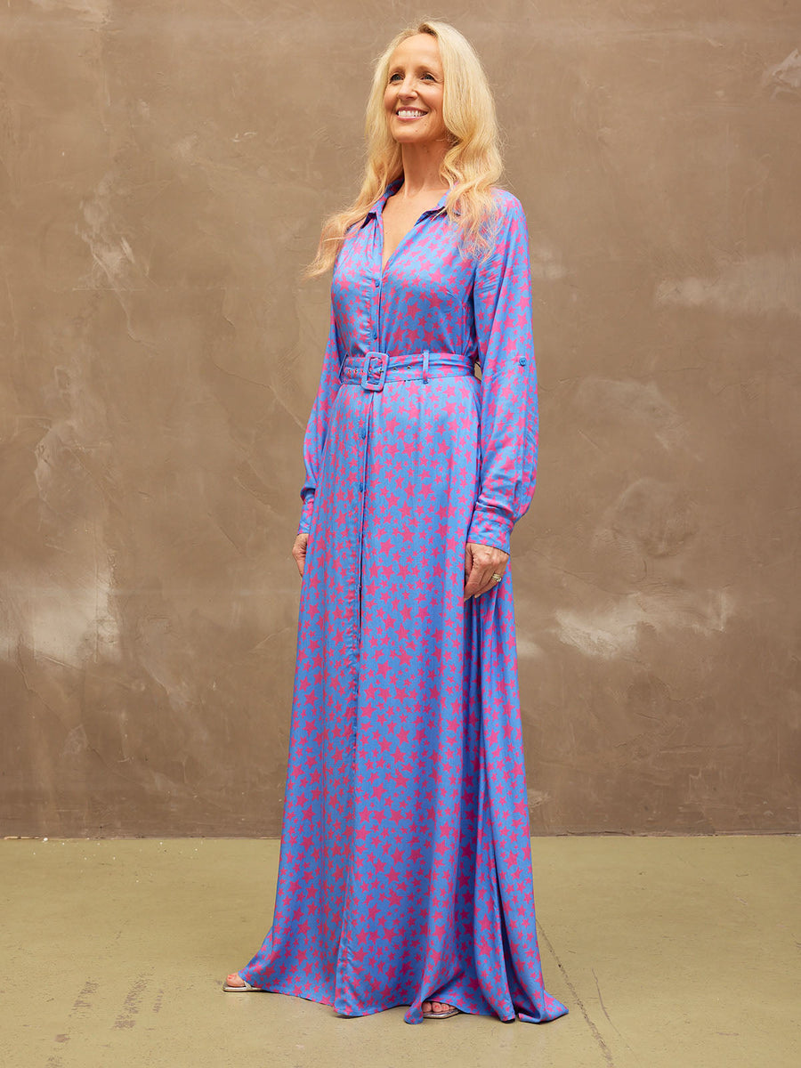 Clara - Shirt Maxi Dress - Star Print
