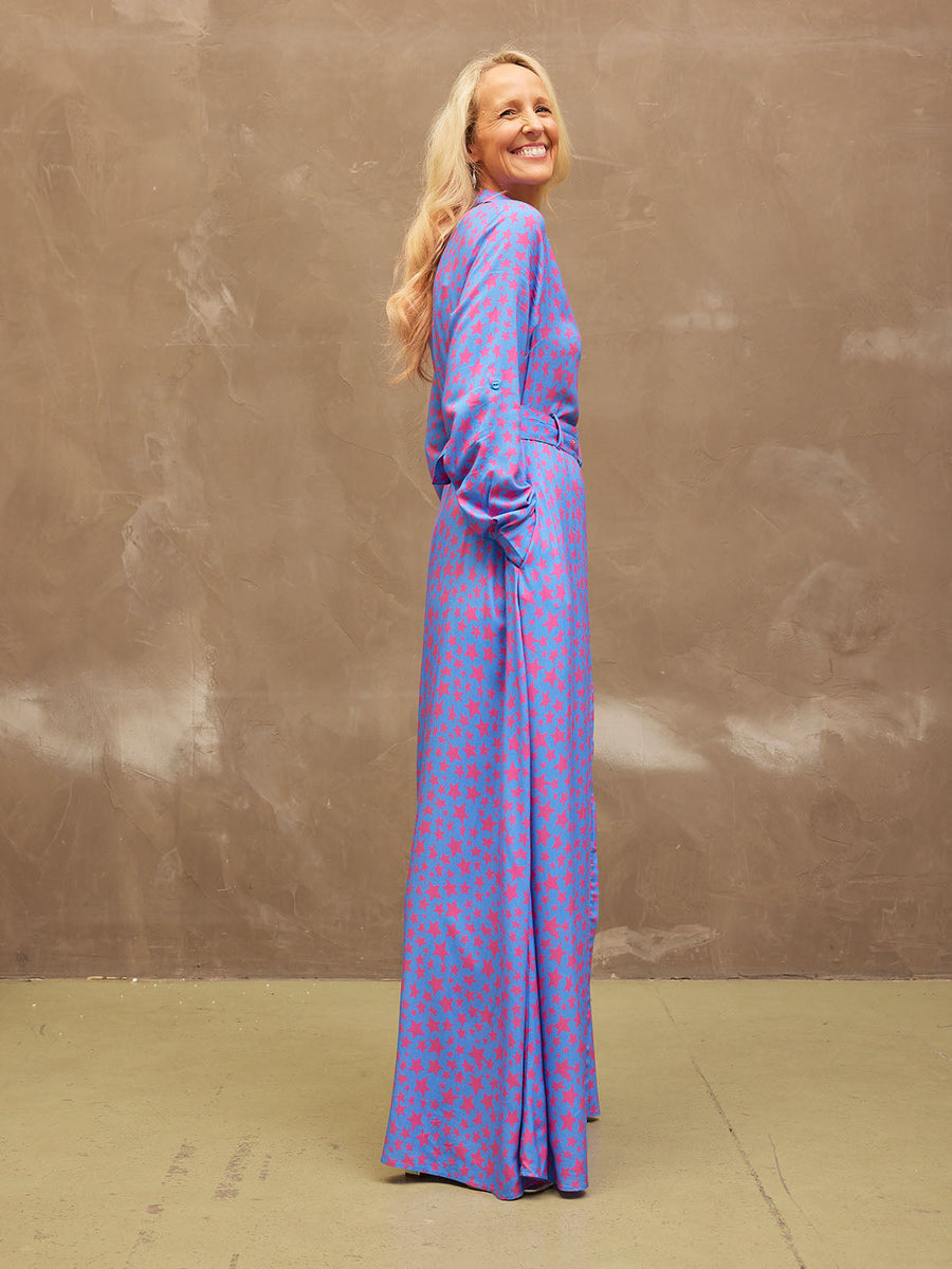 Clara - Shirt Maxi Dress - Star Print