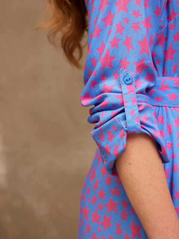 Clara - Shirt Maxi Dress - Star Print