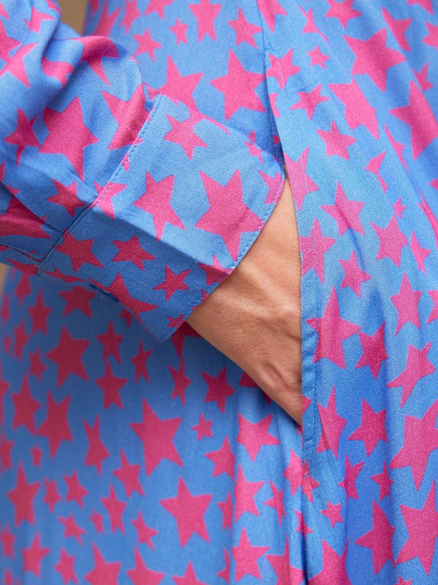 Clara - Shirt Maxi Dress - Star Print