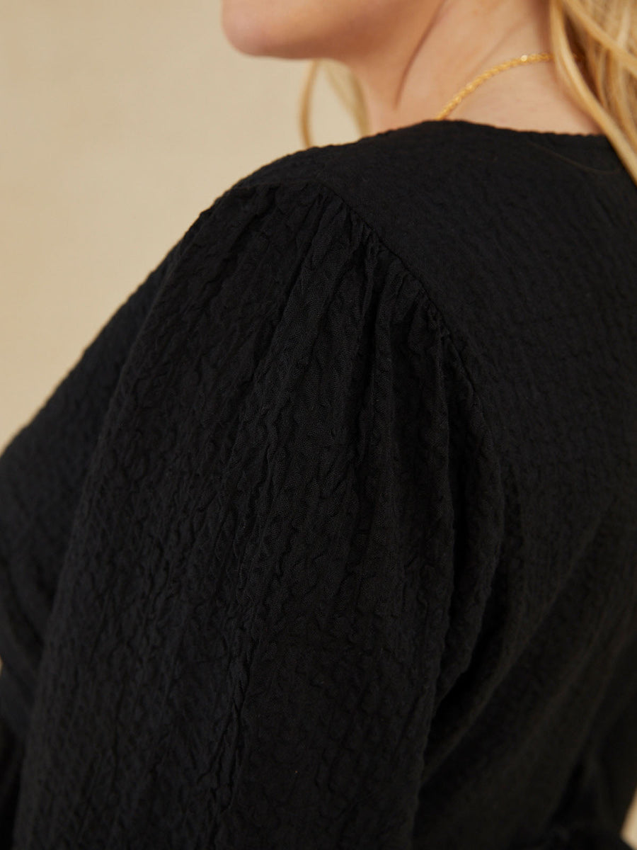 Sarah - Peplum Blouse - Black