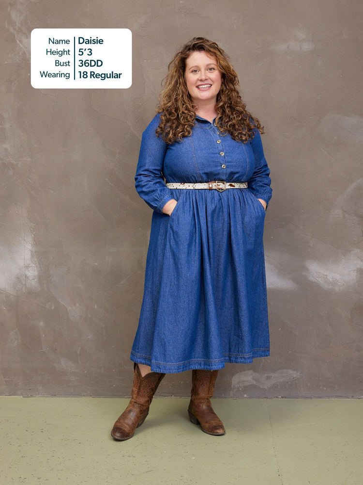 Daisie Denim Dress - Rhiona Long Sleeve