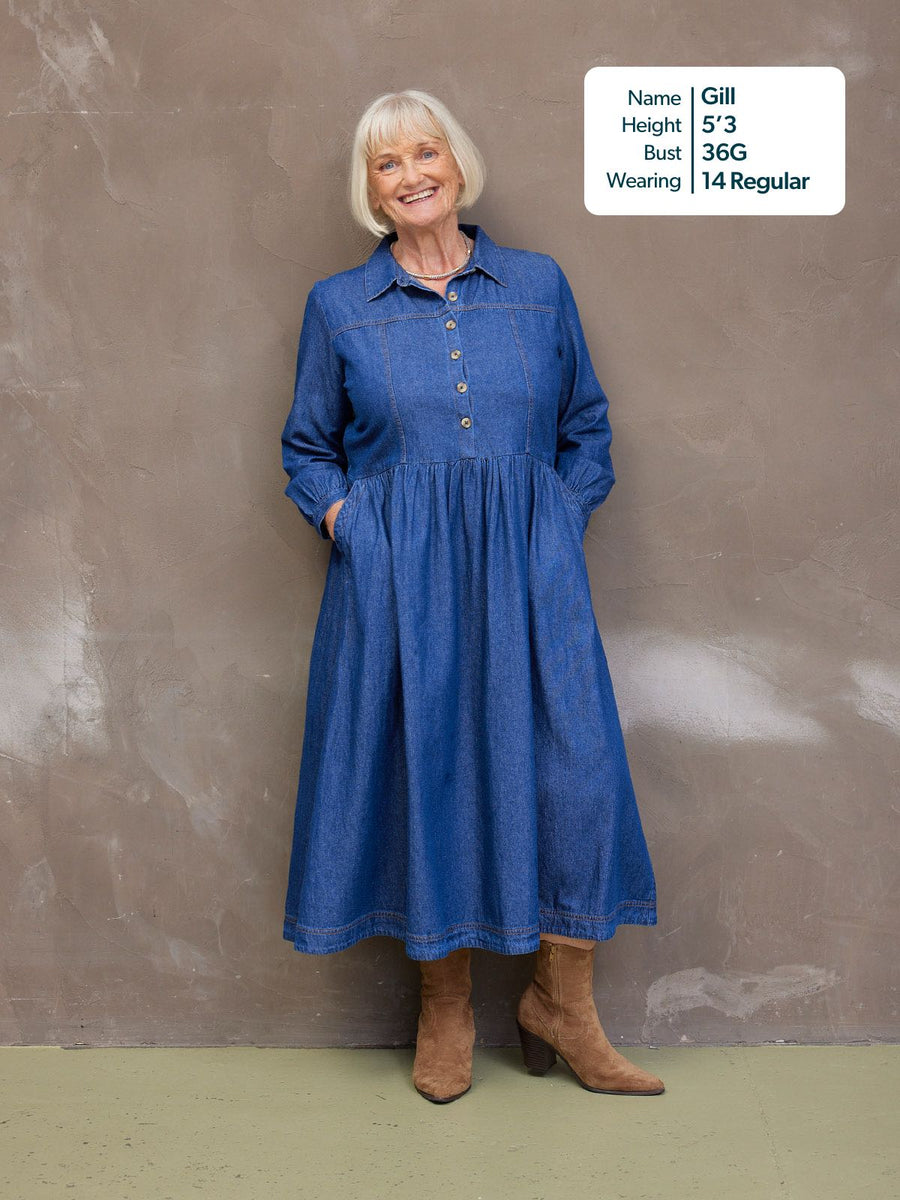 Daisie Denim Dress - Rhiona Long Sleeve