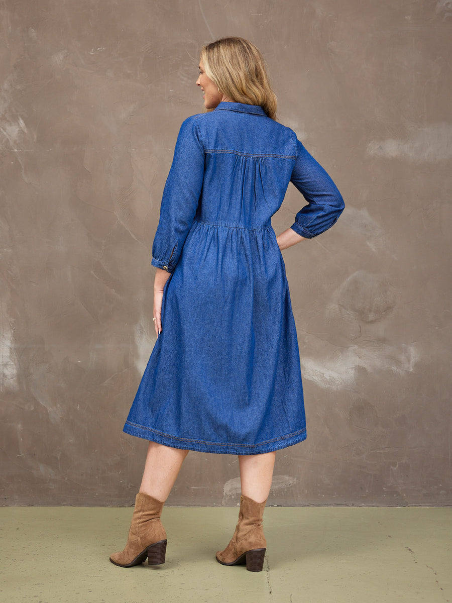 Daisie Denim Dress - Rhiona Long Sleeve