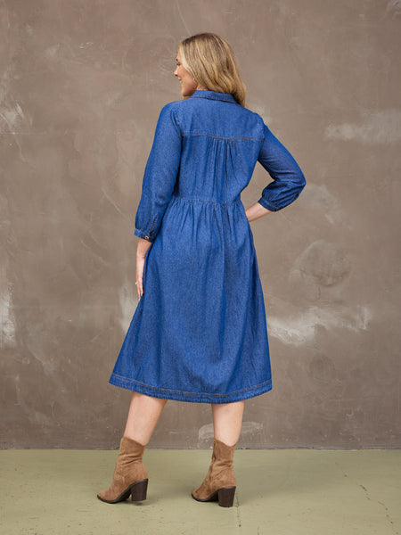 Daisie Denim Dress - Rhiona Long Sleeve