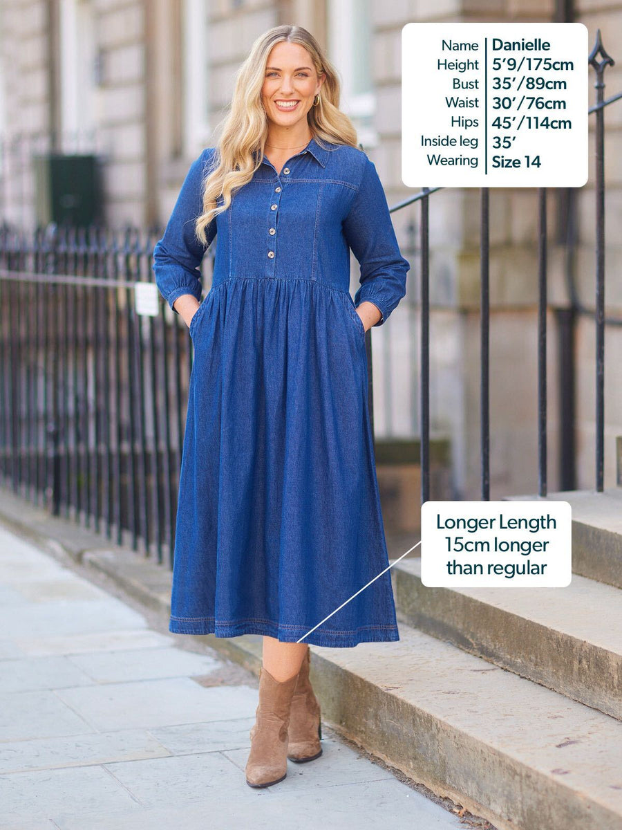 Daisie Denim Dress - Rhiona Long Sleeve