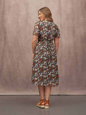Dana Wrap Dress - Multi Painted Floral Print