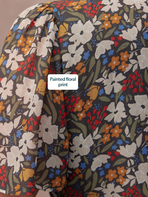 Dana Wrap Dress - Multi Painted Floral Print