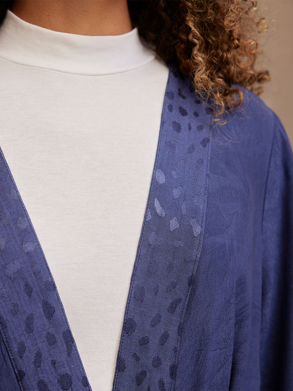 Deb - Reversible Satin Kimono Top - Navy