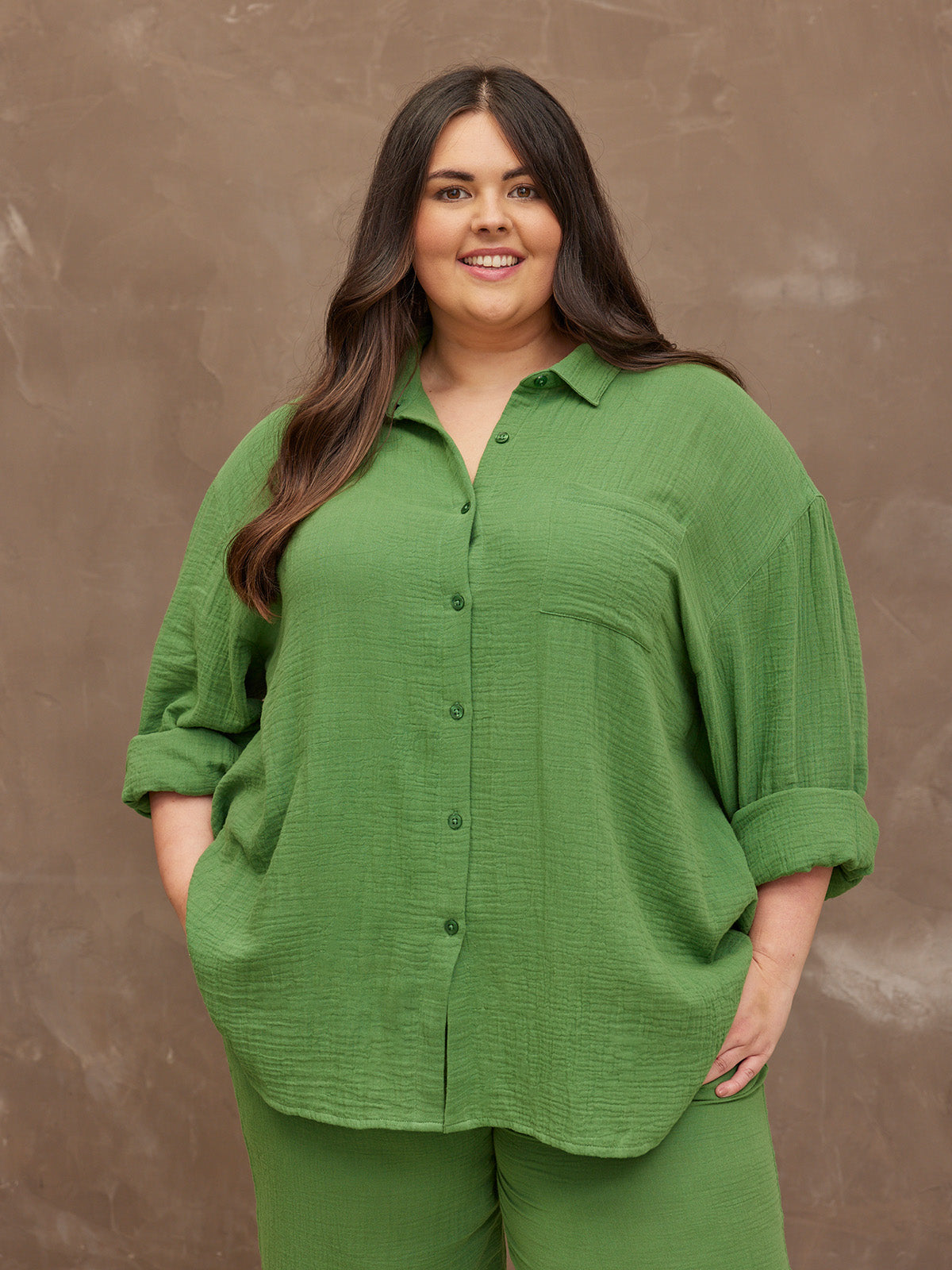 Deborah - Oversized Shirt - Green