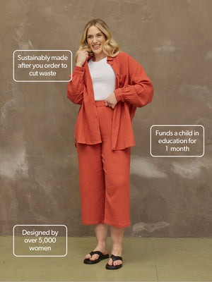 Deborah - Oversized Shirt - Rust