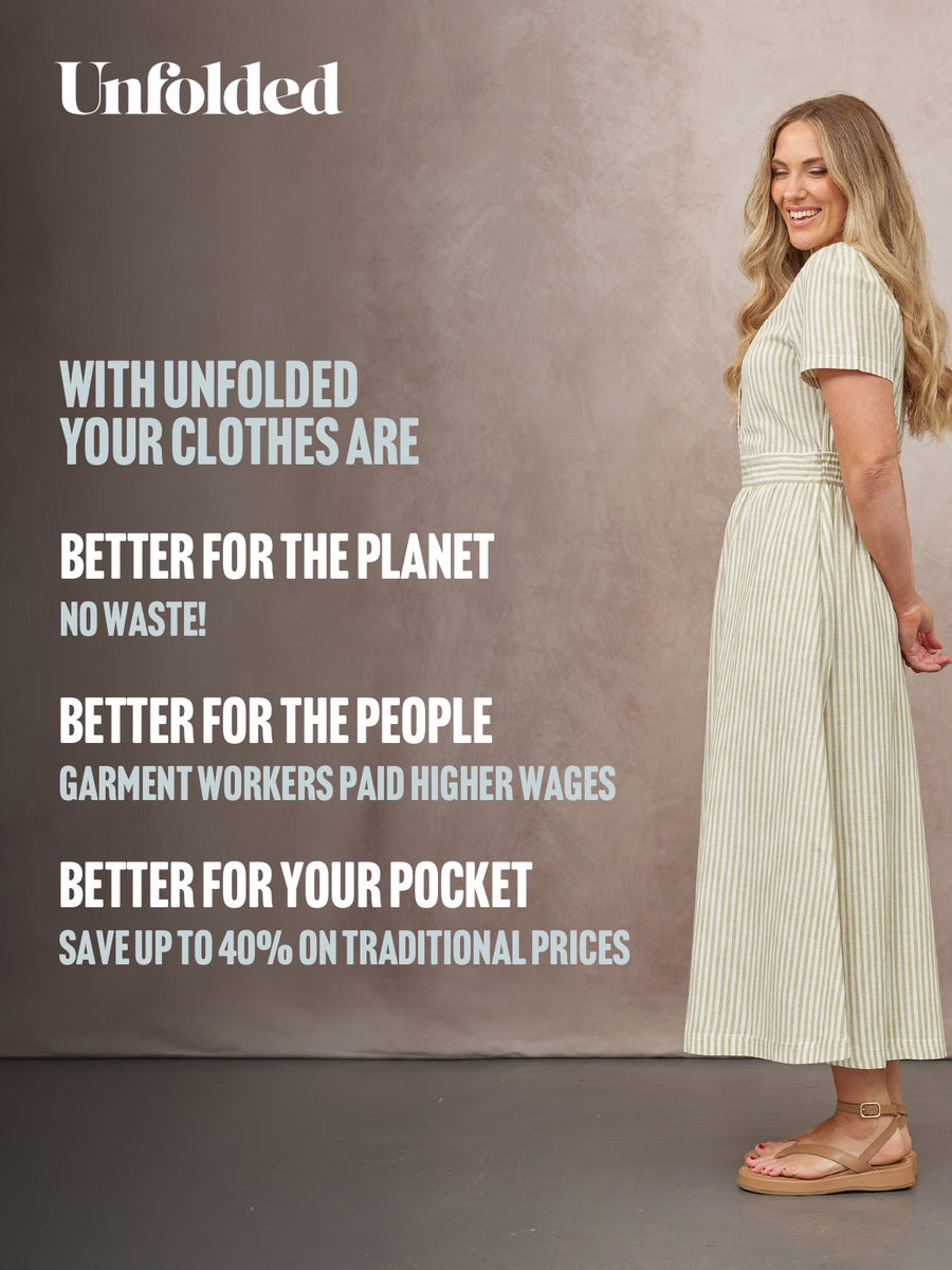 Diana Stripe Dress - Green & White