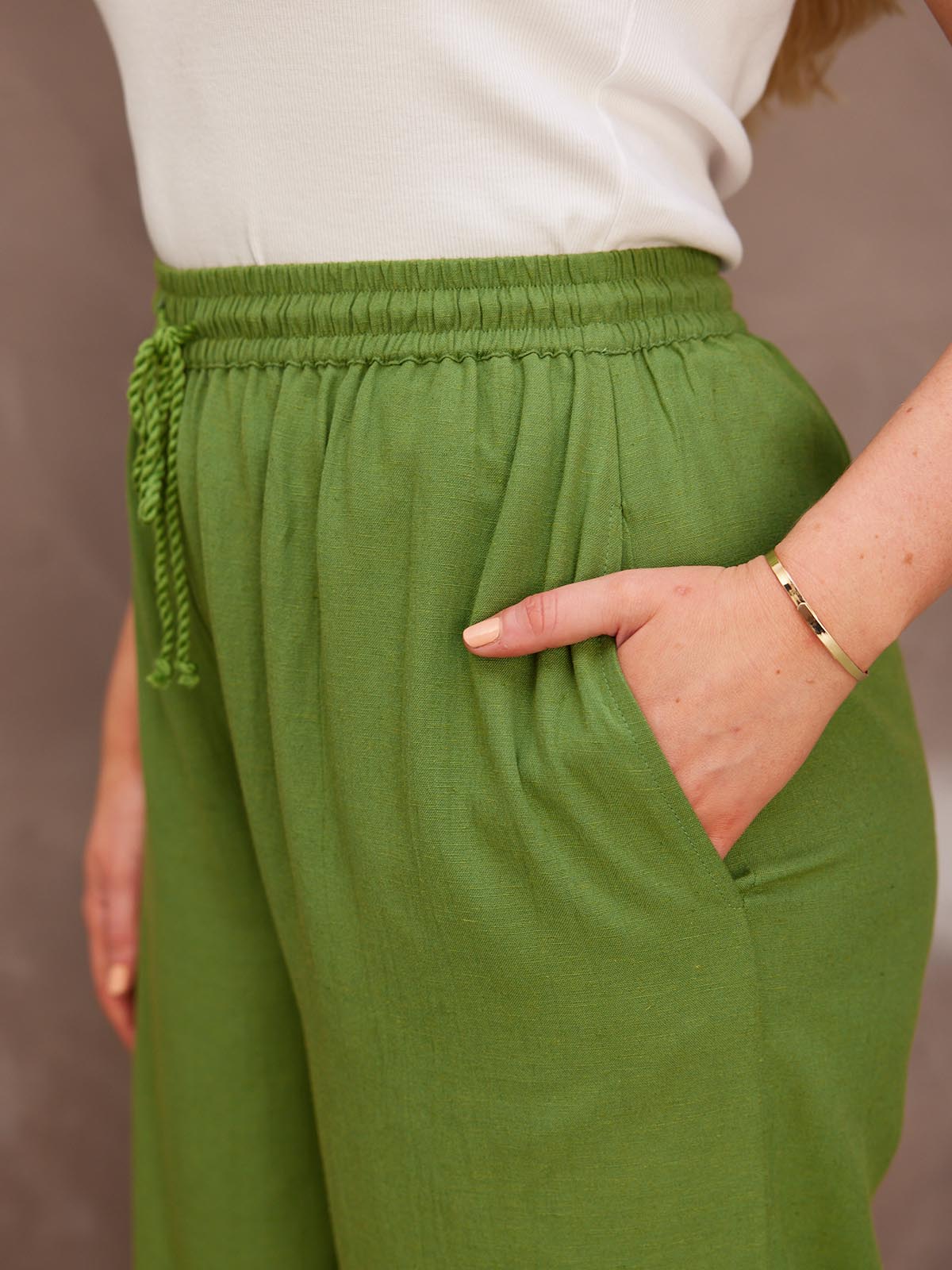 Ella - Wide Leg Trouser - Green