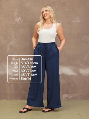 Ella - Wide Leg Trouser - Navy