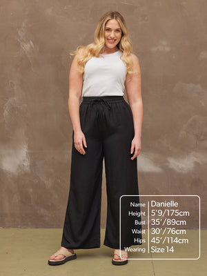 Ella -  Wide Leg Trouser - Black