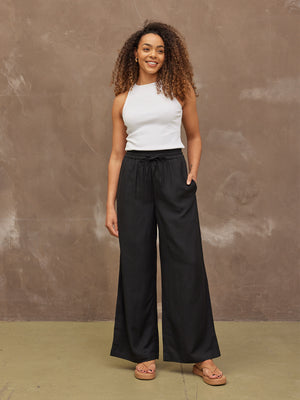 Ella -  Wide Leg Trouser - Black