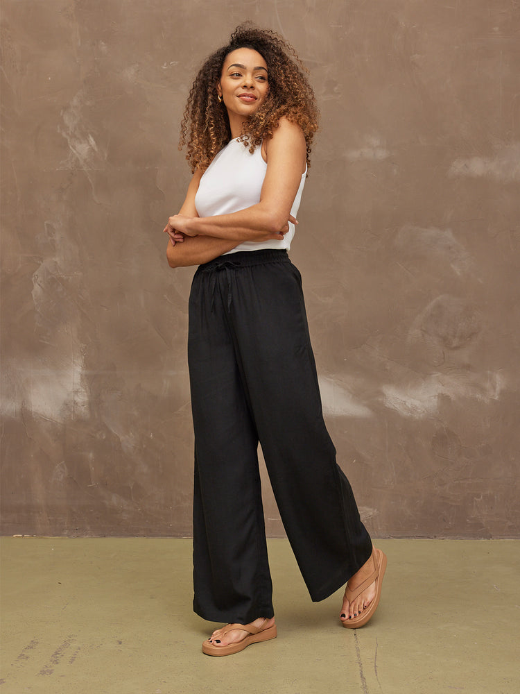 Ella -  Wide Leg Trouser - Black