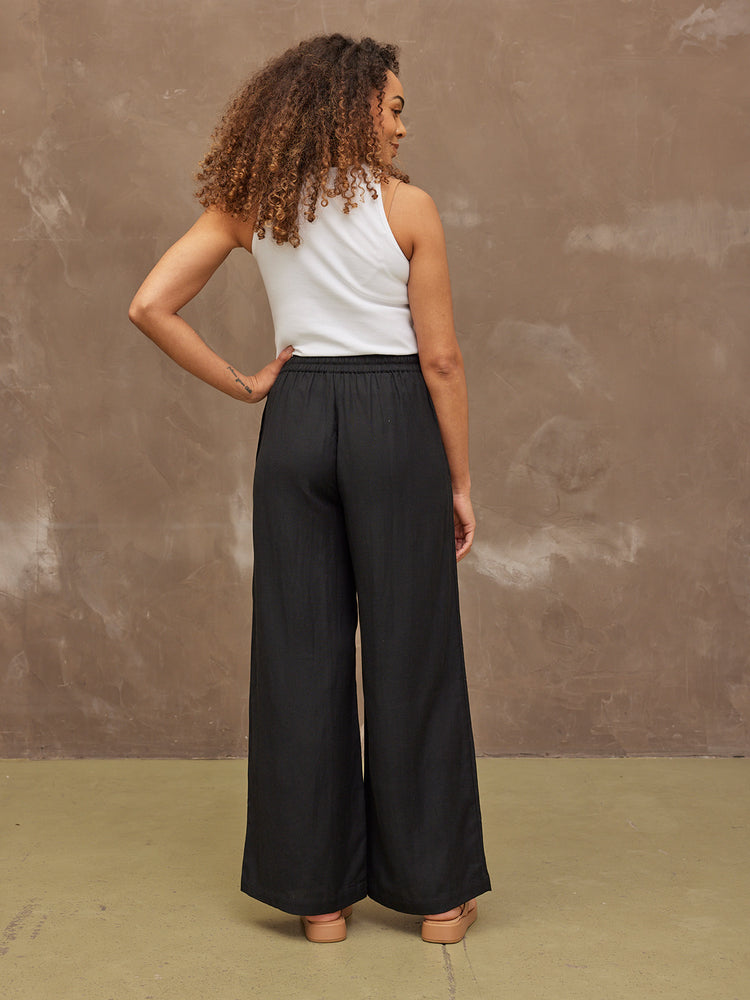 Ella -  Wide Leg Trouser - Black