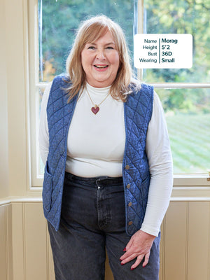 Eva - Quilted Vest - Denim