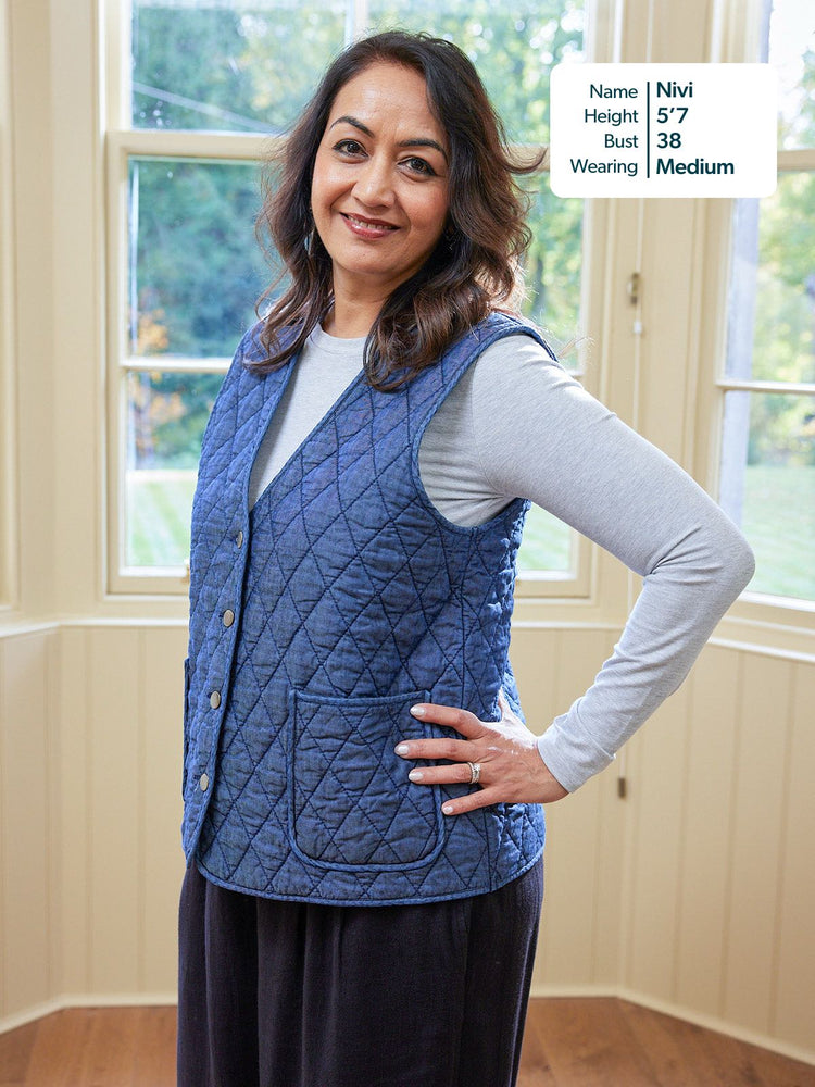 Eva - Quilted Gilet - Denim