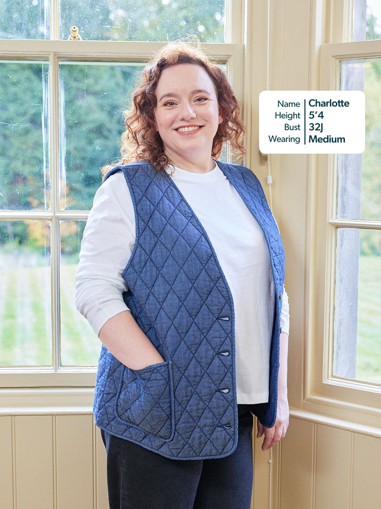 Eva - Quilted Gilet - Denim