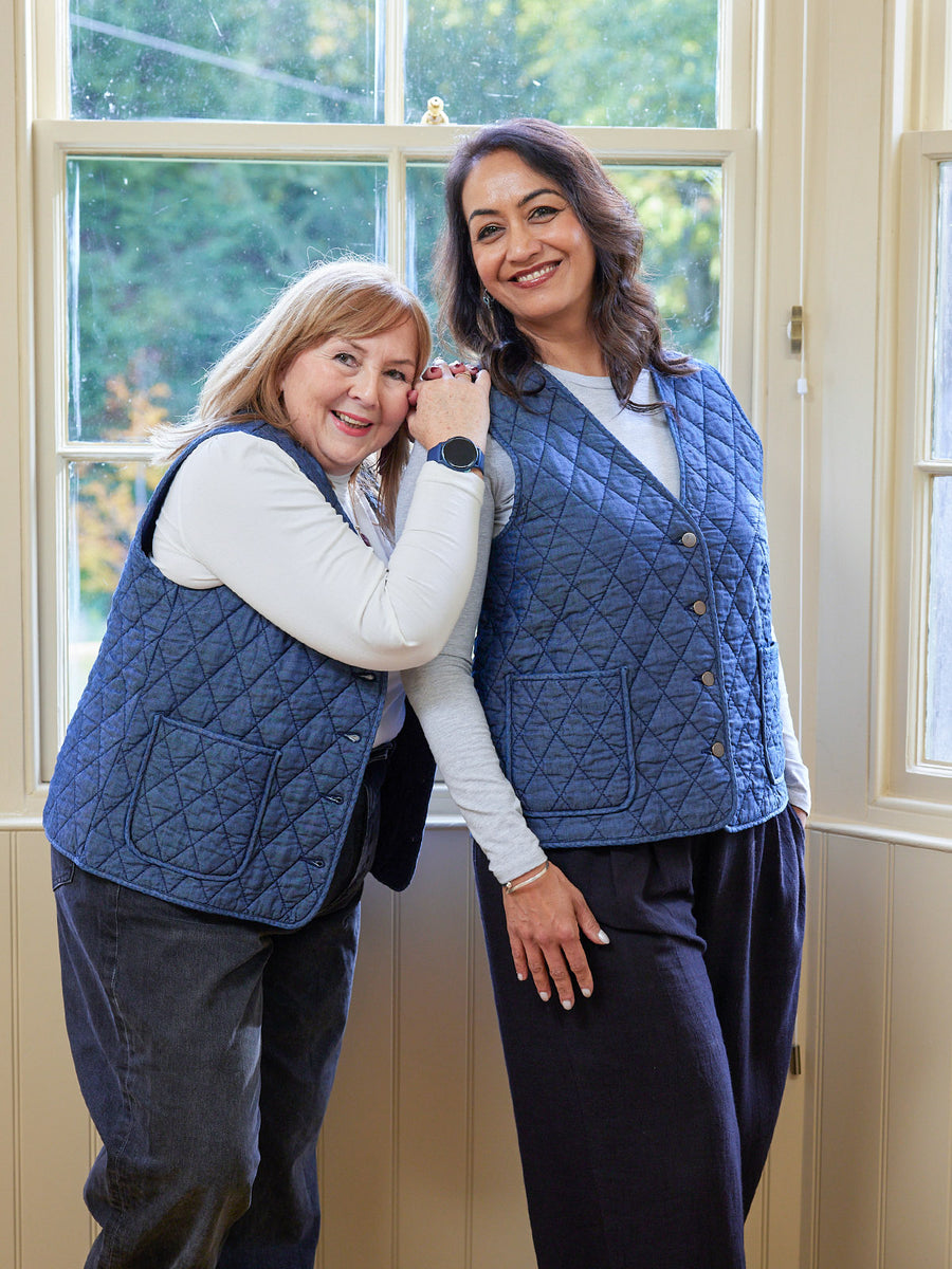 Eva - Quilted Gilet - Denim
