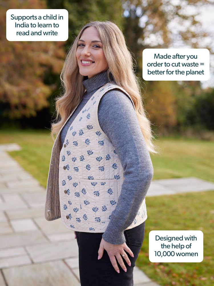 Eva - Quilted Gilet - Floral