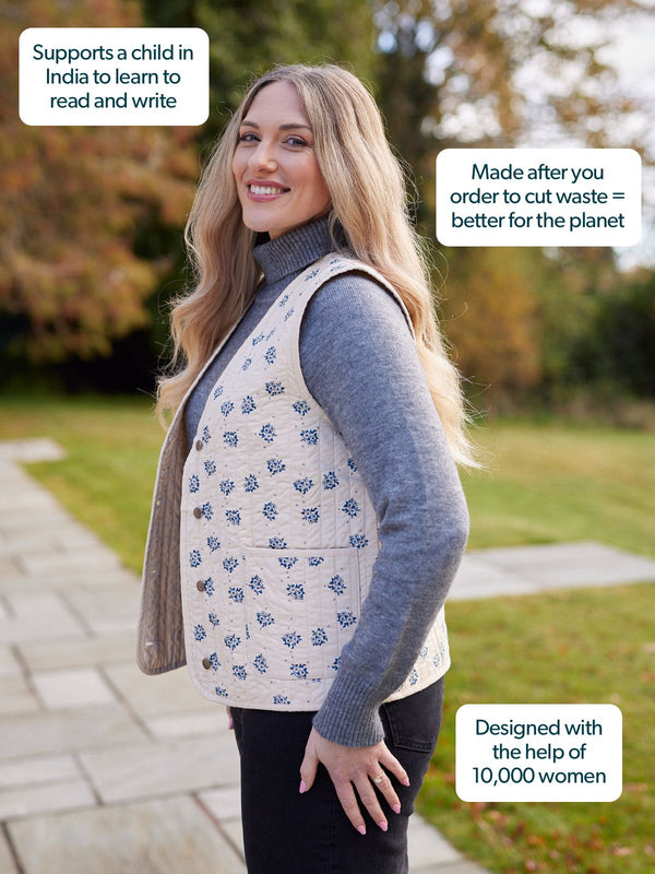 Eva - Quilted Vest - Floral