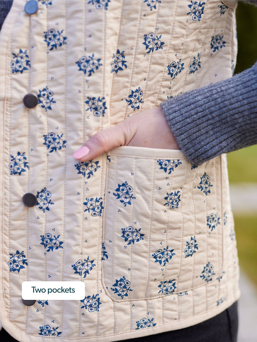 Eva - Quilted Gilet - Floral