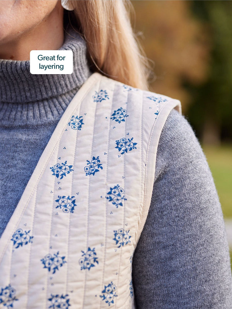 Eva - Quilted Gilet - Floral